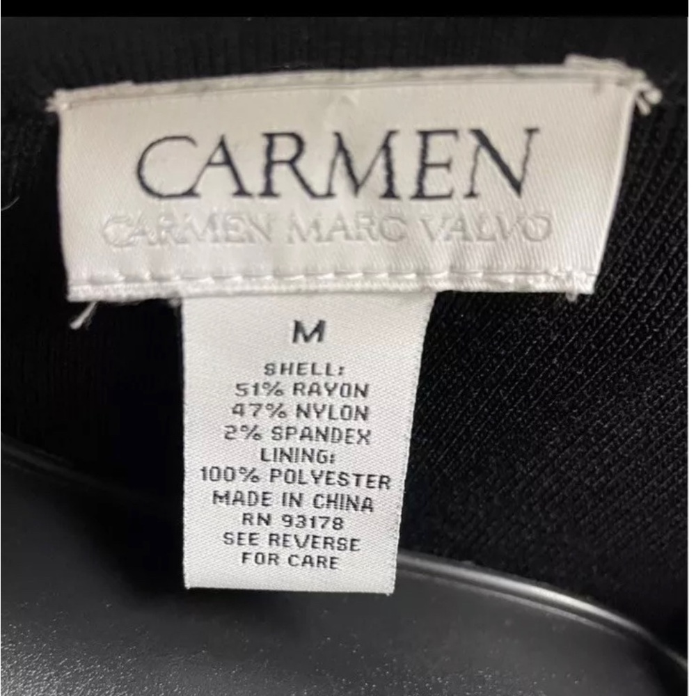 Carmen Womens Sleeveless Marc Valvo Black Dress Size Medium - Picture 7 of 8